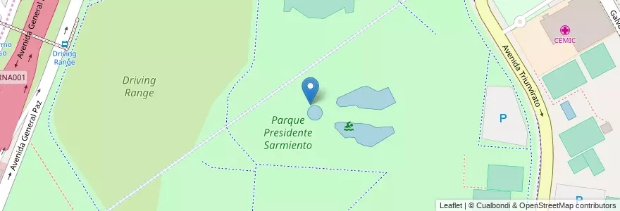 Mapa de ubicacion de Parque Presidente Sarmiento, Saavedra en Arjantin, Ciudad Autónoma De Buenos Aires, Comuna 12, Partido De Vicente López, Buenos Aires, Vicente López.