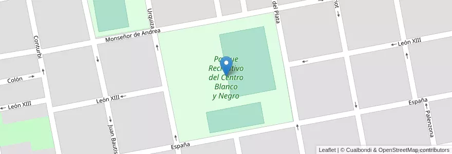 Mapa de ubicacion de Parque Recreativo del Centro Blanco y Negro en 阿根廷, 布宜诺斯艾利斯省, Partido De Coronel Suárez, Coronel Suárez.