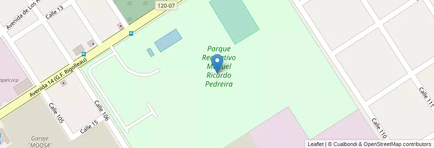 Mapa de ubicacion de Parque Recreativo Manuel Ricardo Pedreira en Argentine, Province De Buenos Aires, Partido De Florencio Varela, Partido De Berazategui, Berazategui.