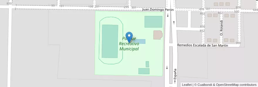 Mapa de ubicacion de Parque Recreativo Municipal en الأرجنتين, La Pampa, Departamento Rancul, Municipio De Caleufú.