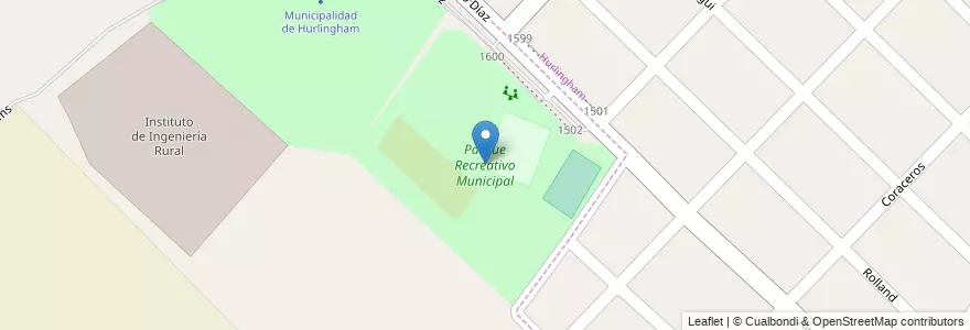 Mapa de ubicacion de Parque Recreativo Municipal en 阿根廷, 布宜诺斯艾利斯省, Partido De Hurlingham.