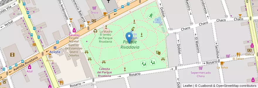 Mapa de ubicacion de Parque Rivadavia, Caballito en Argentinien, Ciudad Autónoma De Buenos Aires, Buenos Aires, Comuna 6.