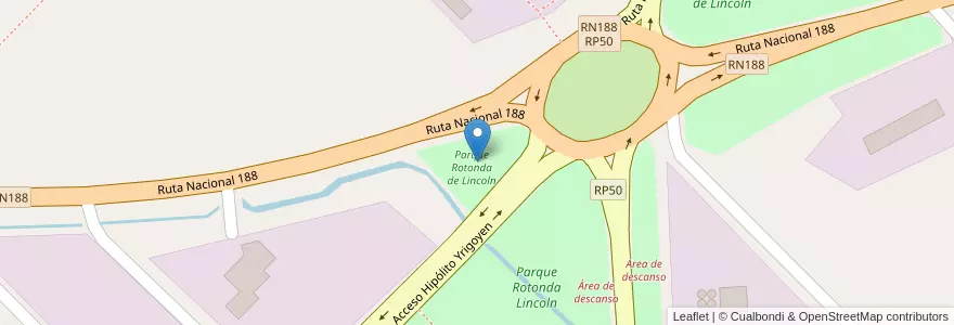 Mapa de ubicacion de Parque Rotonda de Lincoln en Argentinië, Buenos Aires, Partido De Lincoln.