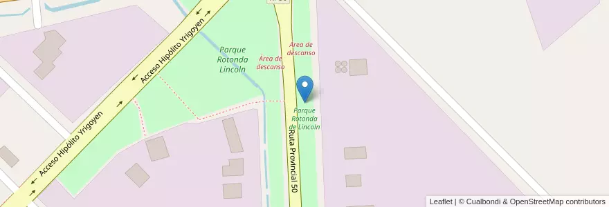 Mapa de ubicacion de Parque Rotonda de Lincoln en Argentina, Buenos Aires, Partido De Lincoln.