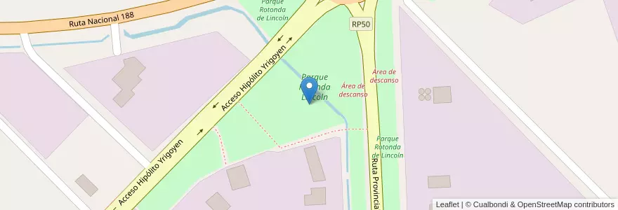 Mapa de ubicacion de Parque Rotonda Lincoln en Argentinië, Buenos Aires, Partido De Lincoln.