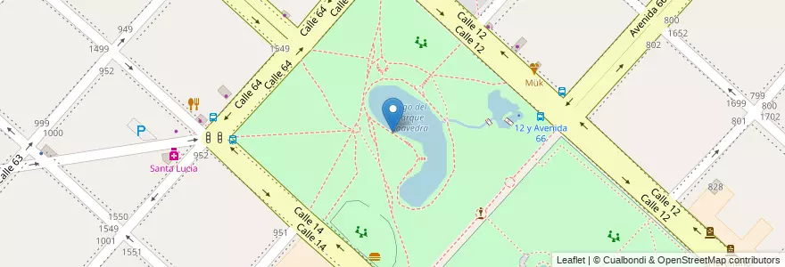 Mapa de ubicacion de Parque Saavedra - Sector Abierto, Casco Urbano en Arjantin, Buenos Aires, Partido De La Plata, La Plata.