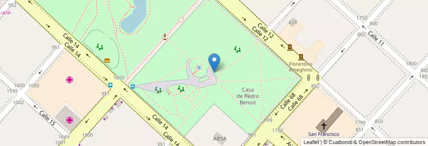 Mapa de ubicacion de Parque Saavedra - Sector Cerrado, Casco Urbano en Argentinien, Provinz Buenos Aires, Partido De La Plata, La Plata.