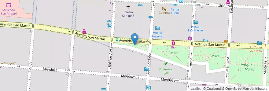 Mapa de ubicacion de Parque San Martín en Аргентина, Сальта, Capital, Municipio De Salta, Salta.