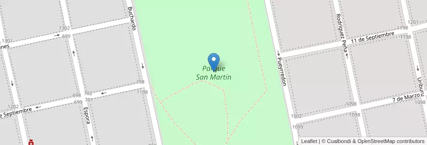 Mapa de ubicacion de Parque San Martín en Argentine, Province De Buenos Aires, Partido De Coronel De Marina Leonardo Rosales, Punta Alta.