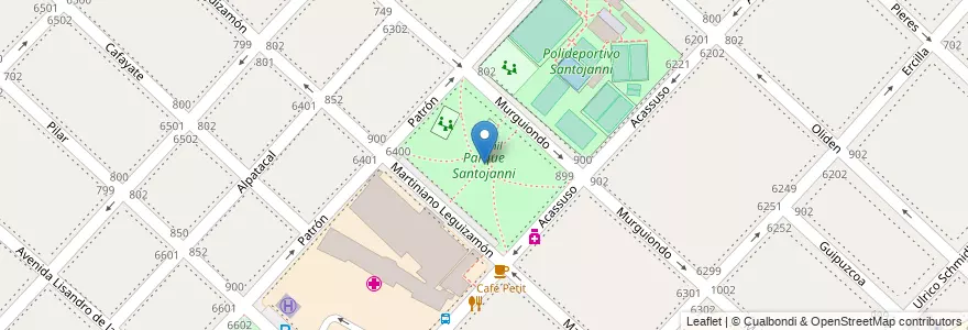Mapa de ubicacion de Parque Santojanni, Liniers en Argentine, Ciudad Autónoma De Buenos Aires, Comuna 9, Buenos Aires.