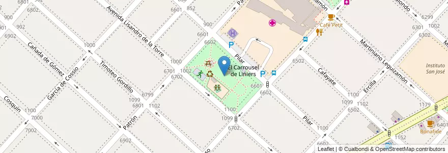 Mapa de ubicacion de Parque Santojanni Sector Beata María Ana Mogas, Liniers en Argentinië, Ciudad Autónoma De Buenos Aires, Comuna 9, Buenos Aires.