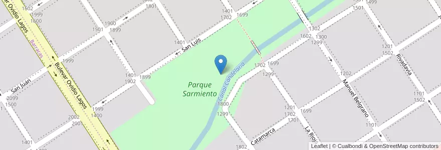 Mapa de ubicacion de Parque Sarmiento en Argentinien, Santa Fe, Departamento Caseros, Municipio De Casilda, Casilda.