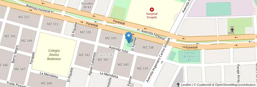 Mapa de ubicacion de Parque Sector B6 en Arjantin, Jujuy, Departamento Doctor Manuel Belgrano, Municipio De San Salvador De Jujuy, Alto Comedero.