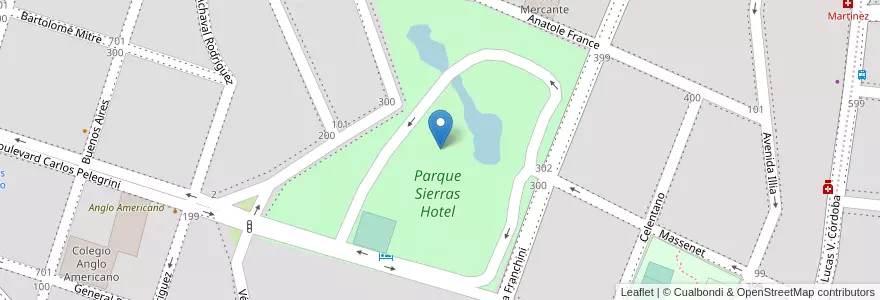 Mapa de ubicacion de Parque Sierras Hotel en الأرجنتين, Córdoba, Departamento Santa María, Pedanía Alta Gracia, Municipio De Alta Gracia, Alta Gracia.