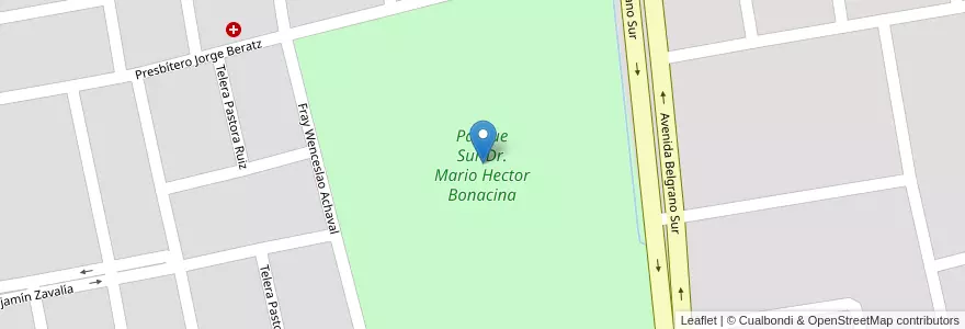 Mapa de ubicacion de Parque Sur Dr. Mario Hector Bonacina en Аргентина, Сантьяго-Дель-Эстеро, Departamento Capital, Santiago Del Estero.