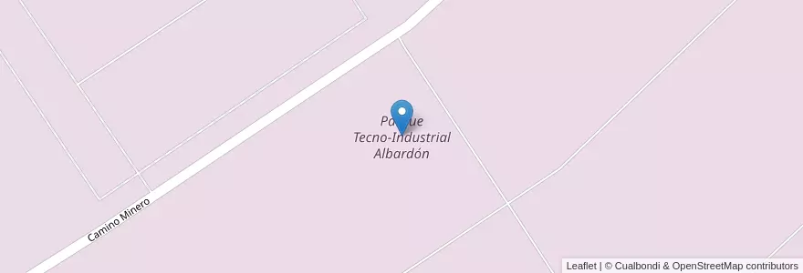 Mapa de ubicacion de Parque Tecno-Industrial Albardón en Argentina, San Juan, Chile, Albardón, Campo Afuera.
