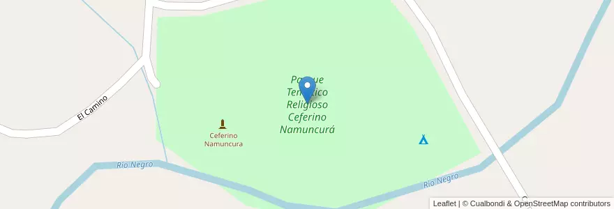 Mapa de ubicacion de Parque Temático Religioso Ceferino Namuncurá en Argentina, Provincia Di Río Negro, Departamento Avellaneda.