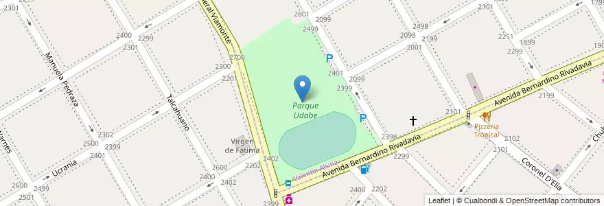 Mapa de ubicacion de Parque Udabe en Argentinië, Buenos Aires, Partido De Lanús, Valentín Alsina.