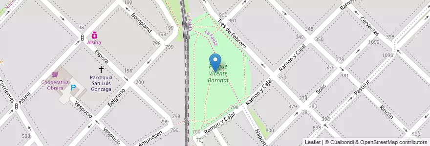 Mapa de ubicacion de Parque Vicente Boronat en Argentinië, Buenos Aires, Partido De Bahía Blanca, Bahía Blanca.