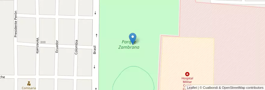 Mapa de ubicacion de Parque Zambrana en 阿根廷, Corrientes, Departamento Curuzú Cuatiá, Municipio De Curuzú Cuatiá.