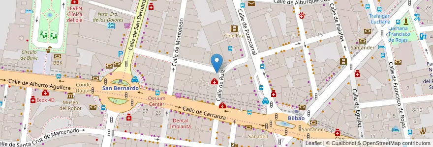 Mapa de ubicacion de Parquímetro en İspanya, Comunidad De Madrid, Comunidad De Madrid, Área Metropolitana De Madrid Y Corredor Del Henares, Madrid.