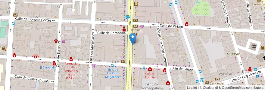 Mapa de ubicacion de Parquímetro en España, Comunidad De Madrid, Comunidad De Madrid, Área Metropolitana De Madrid Y Corredor Del Henares, Madrid.