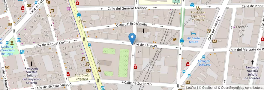 Mapa de ubicacion de Parquímetro en Spanje, Comunidad De Madrid, Comunidad De Madrid, Área Metropolitana De Madrid Y Corredor Del Henares, Madrid.