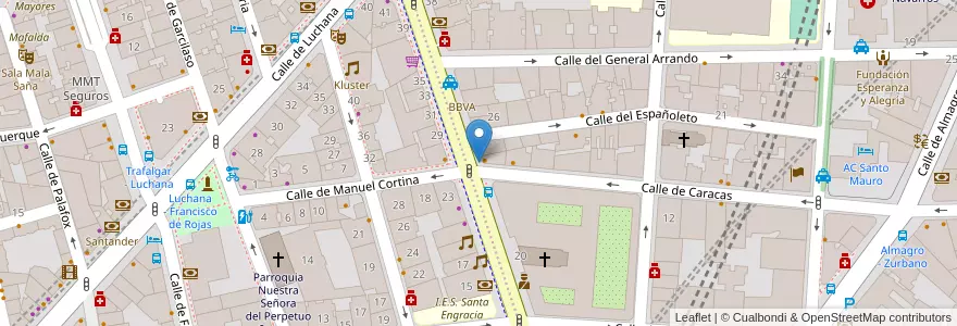 Mapa de ubicacion de Parquímetro en スペイン, マドリード州, Comunidad De Madrid, Área Metropolitana De Madrid Y Corredor Del Henares, Madrid.
