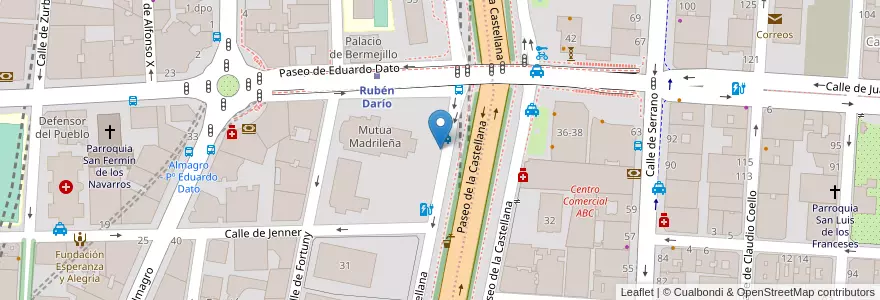 Mapa de ubicacion de Parquímetro en اسپانیا, بخش خودمختار مادرید, بخش خودمختار مادرید, Área Metropolitana De Madrid Y Corredor Del Henares, مادرید.