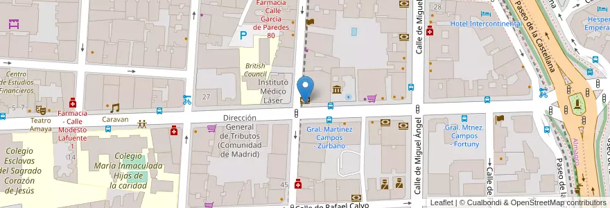 Mapa de ubicacion de Parquímetro en Spain, Community Of Madrid, Community Of Madrid, Área Metropolitana De Madrid Y Corredor Del Henares, Madrid.