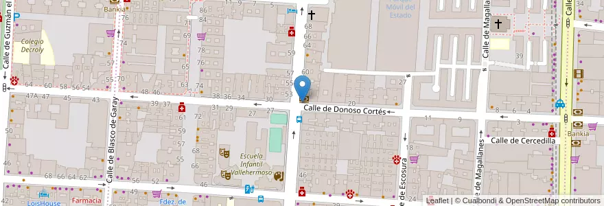 Mapa de ubicacion de Parquímetro en 西班牙, Comunidad De Madrid, Comunidad De Madrid, Área Metropolitana De Madrid Y Corredor Del Henares, Madrid.