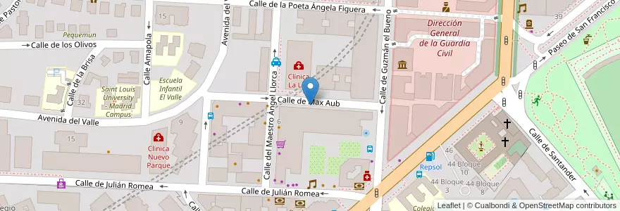 Mapa de ubicacion de Parquímetro en 스페인, Comunidad De Madrid, Comunidad De Madrid, Área Metropolitana De Madrid Y Corredor Del Henares, 마드리드.