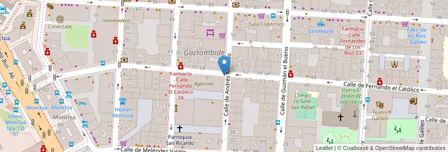 Mapa de ubicacion de Parquímetro en إسبانيا, منطقة مدريد, منطقة مدريد, Área Metropolitana De Madrid Y Corredor Del Henares, مدريد.
