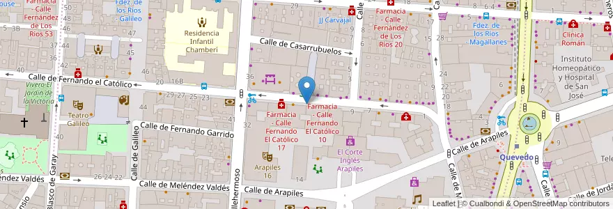Mapa de ubicacion de Parquímetro en 西班牙, Comunidad De Madrid, Comunidad De Madrid, Área Metropolitana De Madrid Y Corredor Del Henares, Madrid.