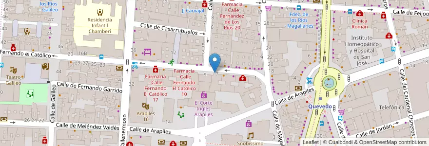 Mapa de ubicacion de Parquímetro en Espagne, Communauté De Madrid, Communauté De Madrid, Área Metropolitana De Madrid Y Corredor Del Henares, Madrid.