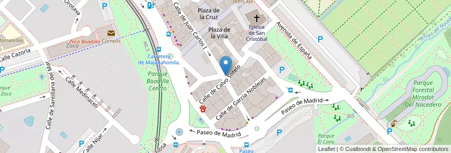 Mapa de ubicacion de Parquímetro en Испания, Мадрид, Мадрид, Área Metropolitana De Madrid Y Corredor Del Henares, Boadilla Del Monte.