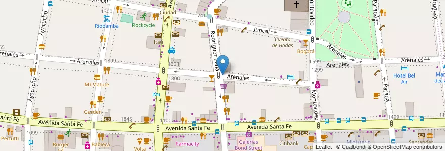 Mapa de ubicacion de Parquímetro, Recoleta en Arjantin, Ciudad Autónoma De Buenos Aires, Comuna 2, Buenos Aires.