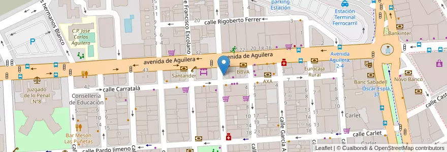 Mapa de ubicacion de Parquímetro Zona Azul en スペイン, バレンシア州, Alacant / Alicante, L'Alacantí, Alacant / Alicante.