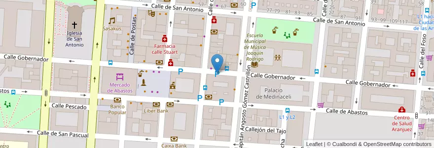 Mapa de ubicacion de Parquímetros Aranjuez en Spagna, Comunidad De Madrid, Comunidad De Madrid, Las Vegas, Aranjuez.