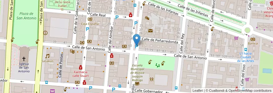 Mapa de ubicacion de Parquímetros Aranjuez en İspanya, Comunidad De Madrid, Comunidad De Madrid, Las Vegas, Aranjuez.