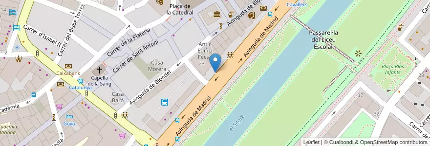 Mapa de ubicacion de Pàrquing Blondel en 스페인, Catalunya, 레리다, Segrià, 레리다.