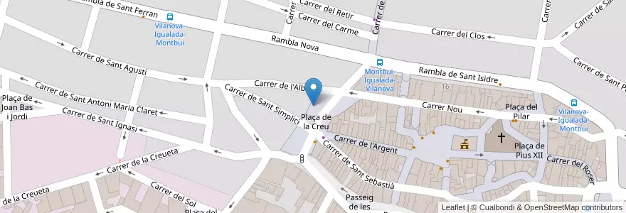 Mapa de ubicacion de Pàrquing Igualada Centre PARKIA en 스페인, Catalunya, Barcelona, Anoia, Igualada.