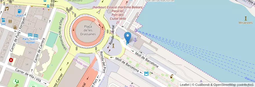 Mapa de ubicacion de PARQUING MOLL DE BARCELONA - Entrada Marina en 스페인, Catalunya, Barcelona, Barcelonès, 바르셀로나.