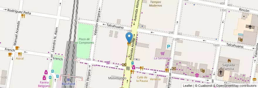 Mapa de ubicacion de Parrilla en Arjantin, Buenos Aires, Partido De Lomas De Zamora, Banfield.