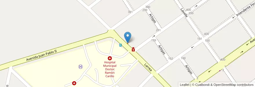 Mapa de ubicacion de Parrilla en 阿根廷, 布宜诺斯艾利斯省, Partido De San Vicente.