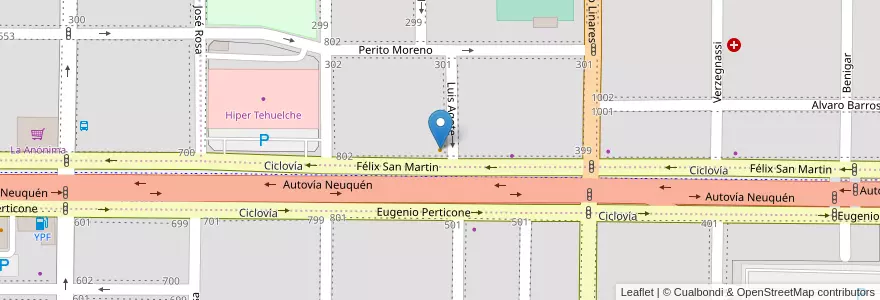 Mapa de ubicacion de Parrilla en Argentina, Chile, Wilayah Neuquén, Departamento Confluencia, Municipio De Neuquén, Neuquén.