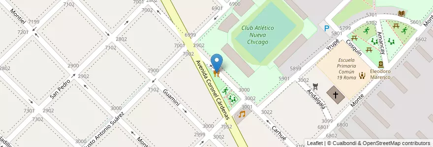 Mapa de ubicacion de PARRILLA AL PASO, Mataderos en アルゼンチン, Ciudad Autónoma De Buenos Aires, Comuna 9, ブエノスアイレス.