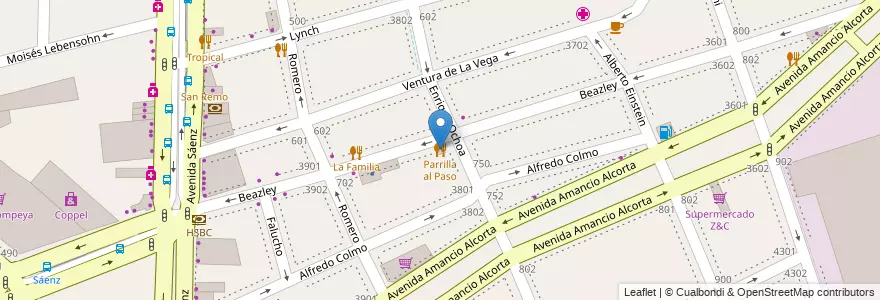 Mapa de ubicacion de Parrilla al Paso, Nueva Pompeya en Argentinien, Ciudad Autónoma De Buenos Aires, Comuna 4, Buenos Aires.