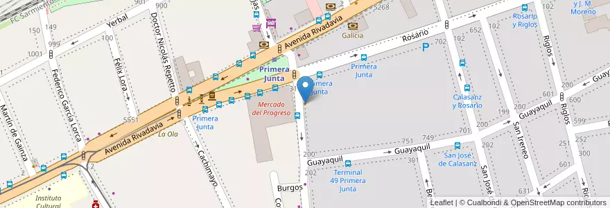 Mapa de ubicacion de Parrilla Caballito en الأرجنتين, Ciudad Autónoma De Buenos Aires, Buenos Aires, Comuna 6.