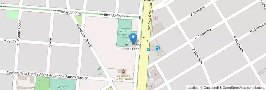Mapa de ubicacion de Parrilla de Cancha de Futbol en Arjantin, Buenos Aires, Partido De Campana.